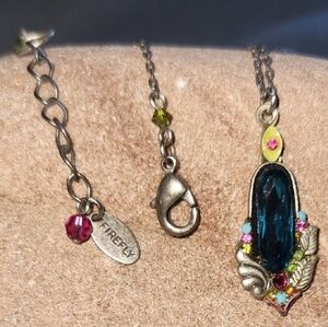 Firefly Silver and Blue Necklace with Intricate Design